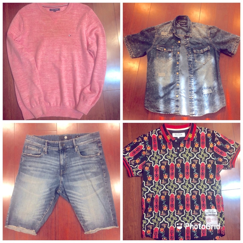Sweater, shorts, shirt bundle